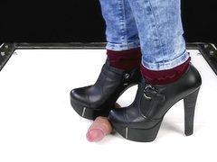 Very cruel heels boots trample cock