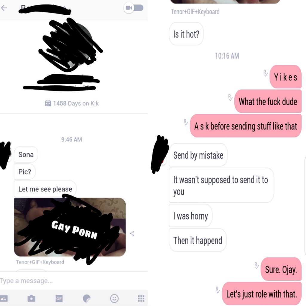 Horny accidentally sent sexy pics