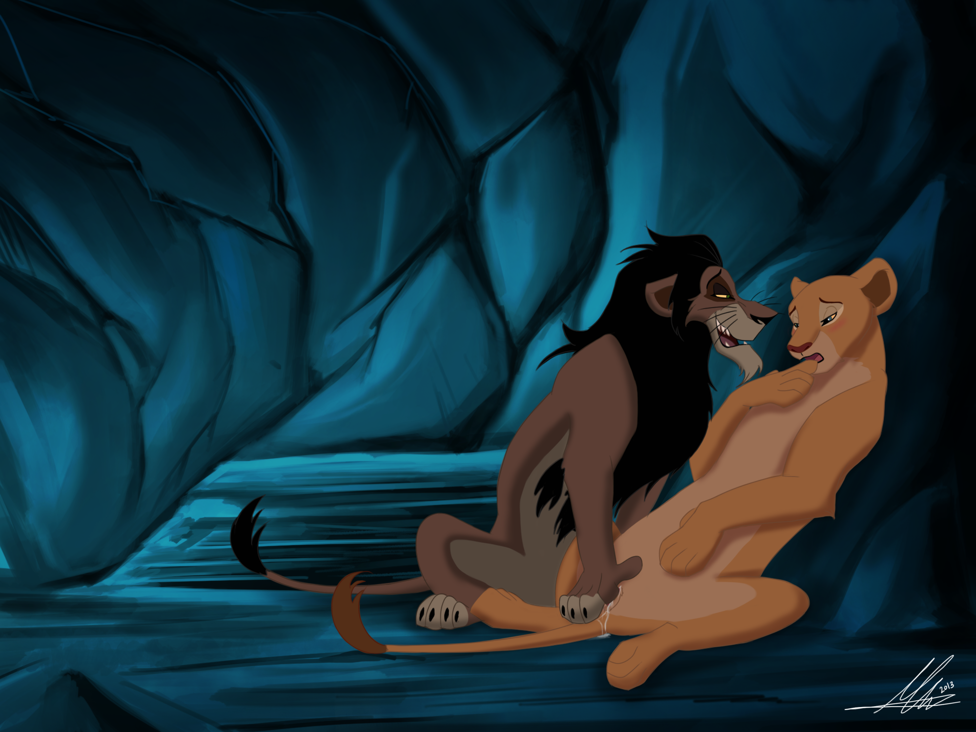 Lion bite scene