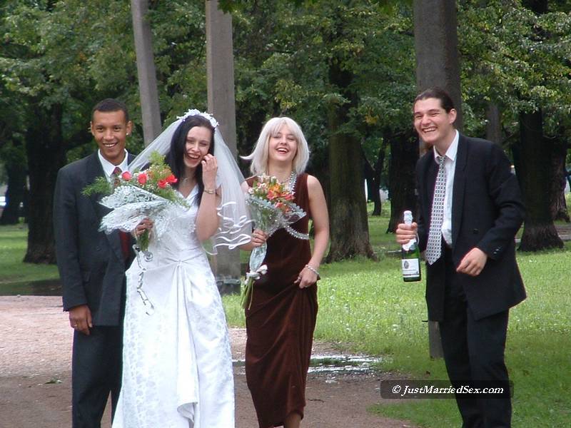 Russian wedding bride fucks male