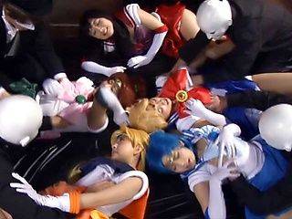 Japanese cosplay group sex