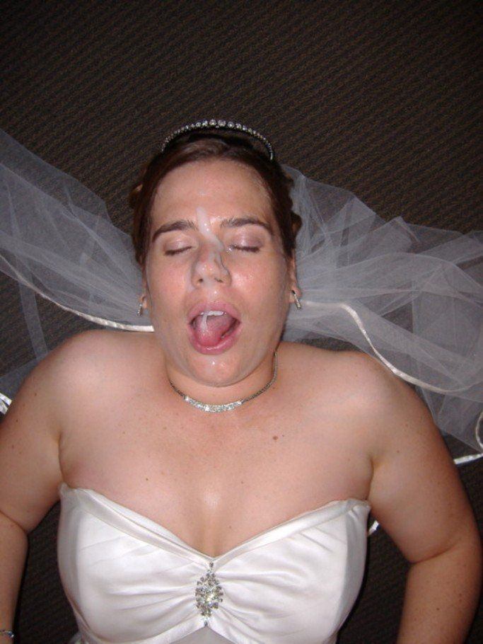 Cumshot on bride