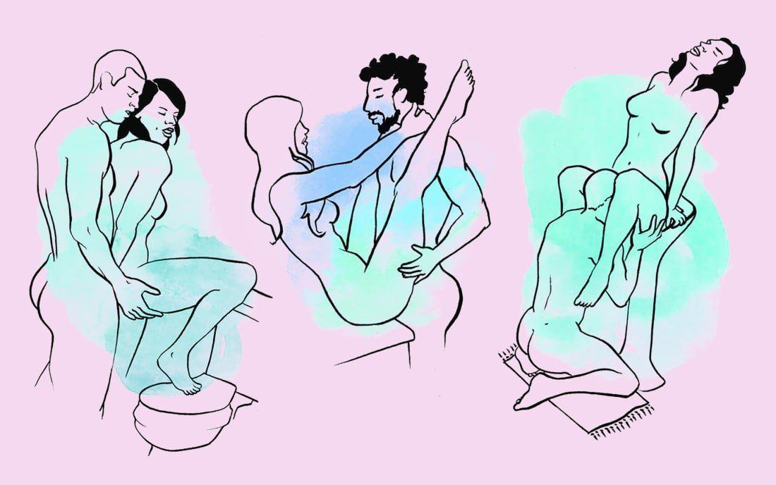 Sex position for taking a shower