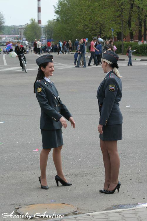 Sexy women in russian uniform