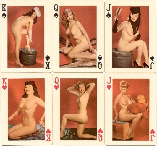 Nude playing cards girl