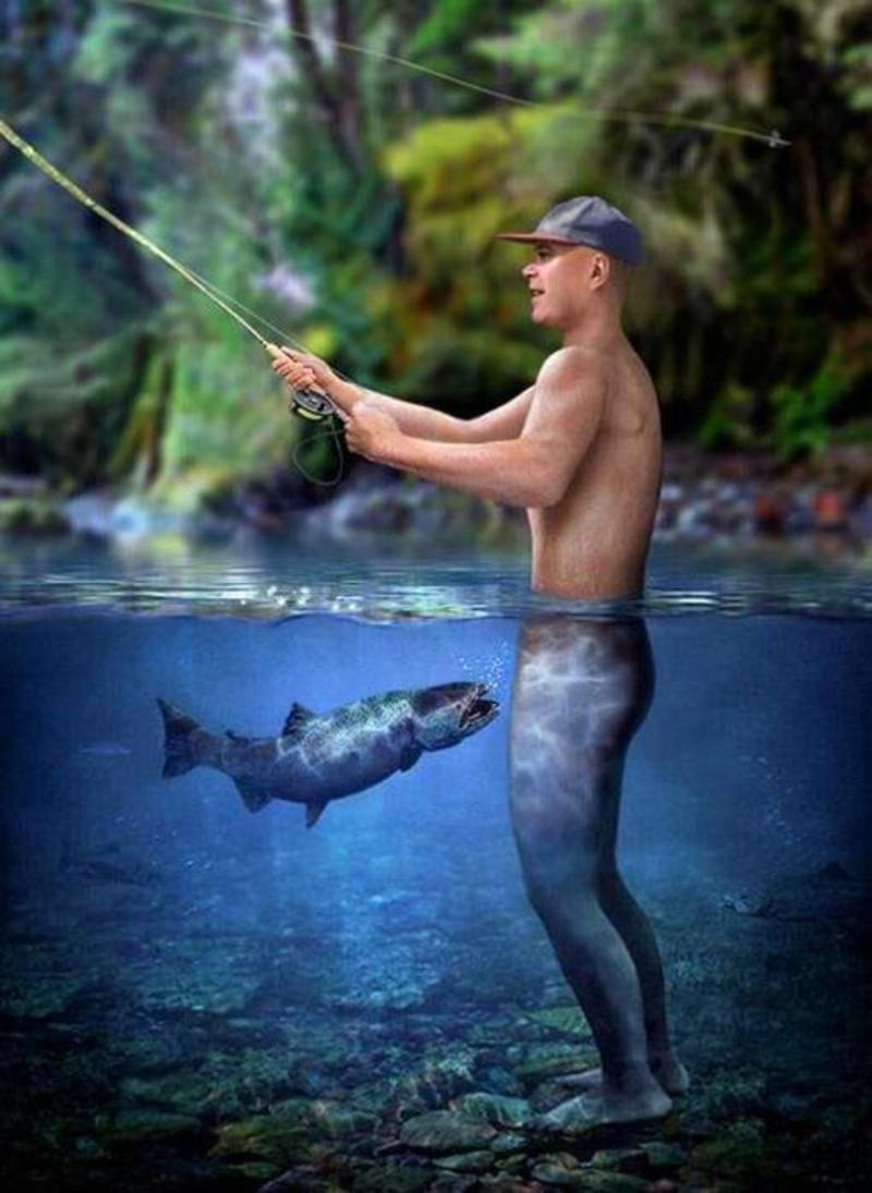 Men fish naked photo
