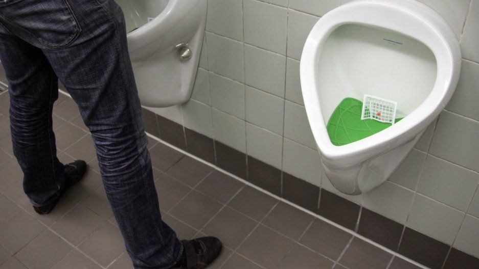 Peeing in womens restroom