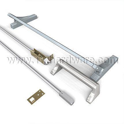 Narrow style top and bottom concealed crossbar type exit devices