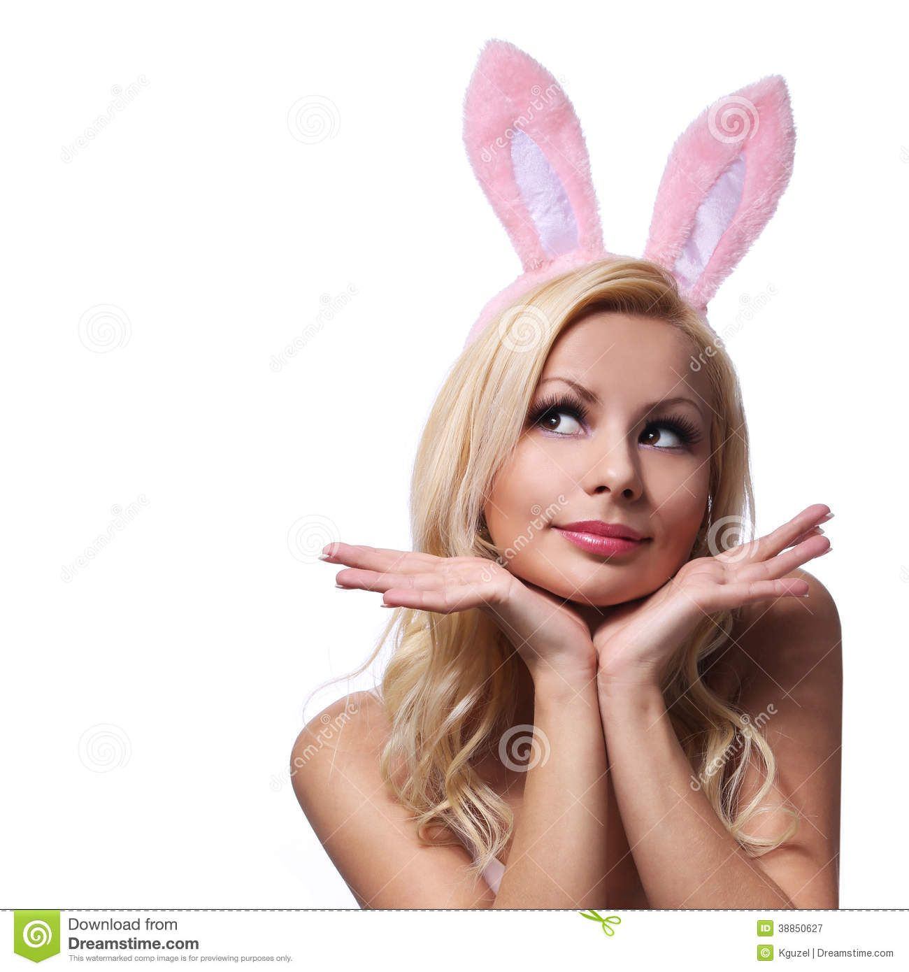 Girl playboy in bunny ears