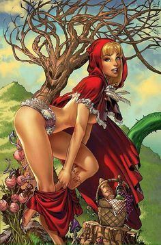 Sexy naked red riding hood