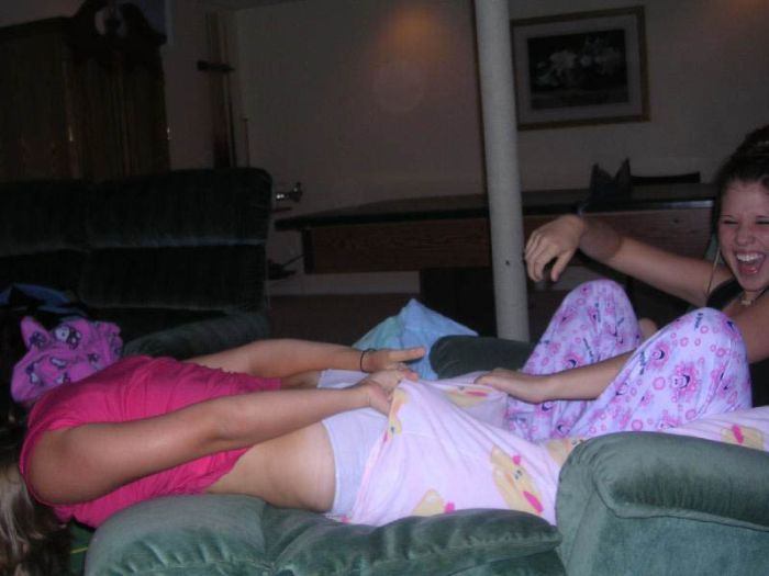 Daughter and friend naked sleepover