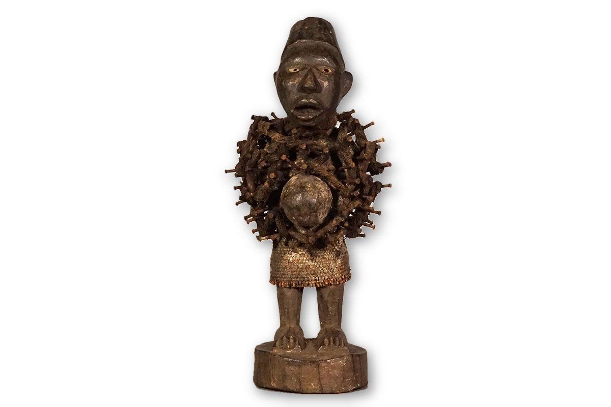 Congo nail fetish statue
