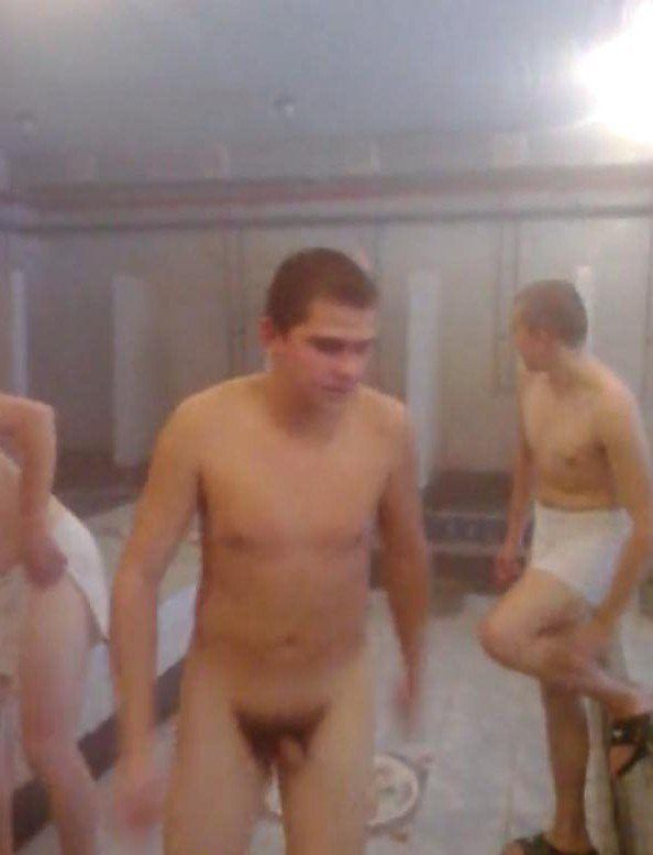 Nude communal shower