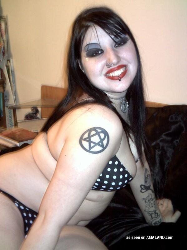 Chubby young goth nude