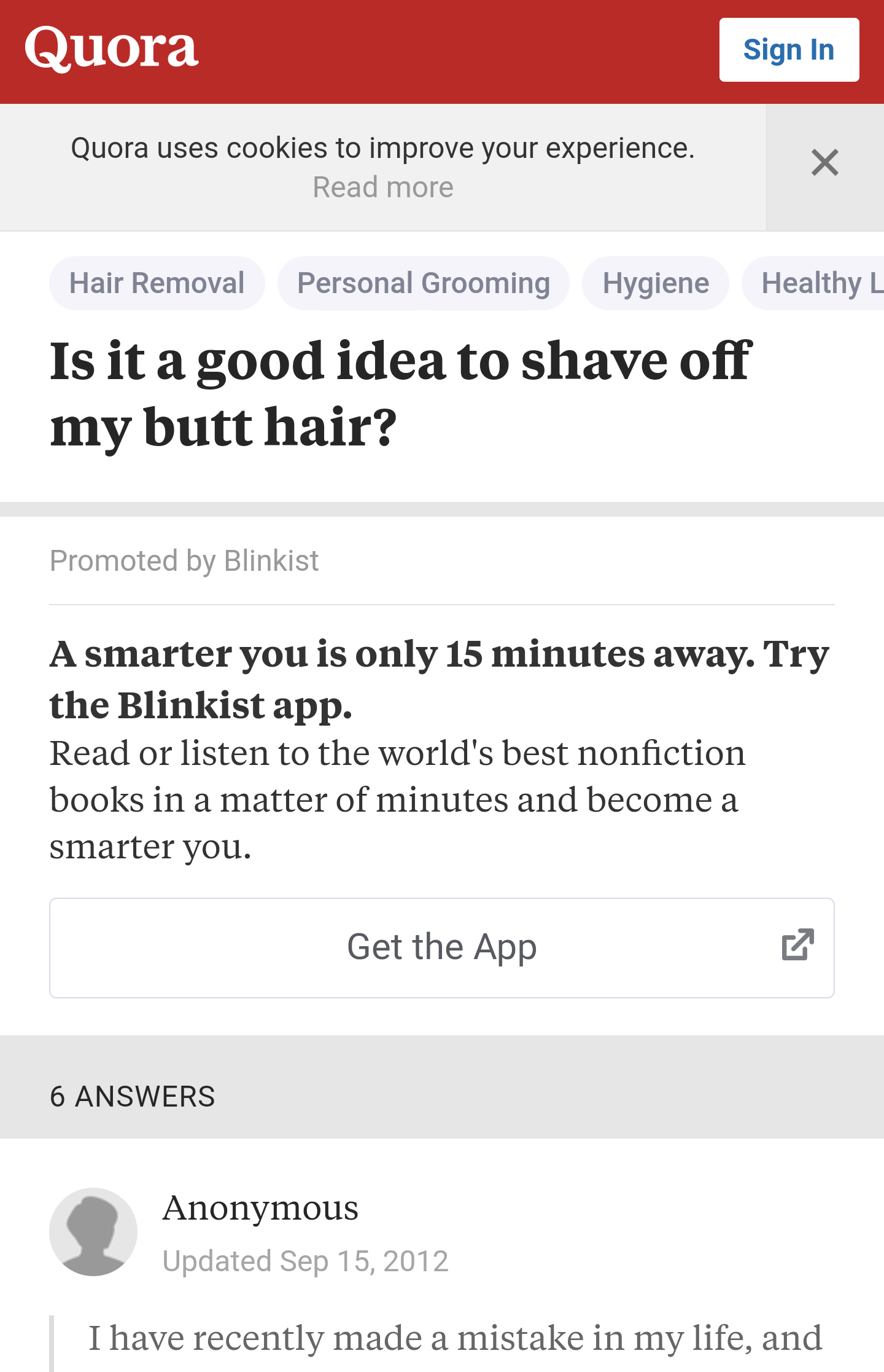 Do not shave your ass hair