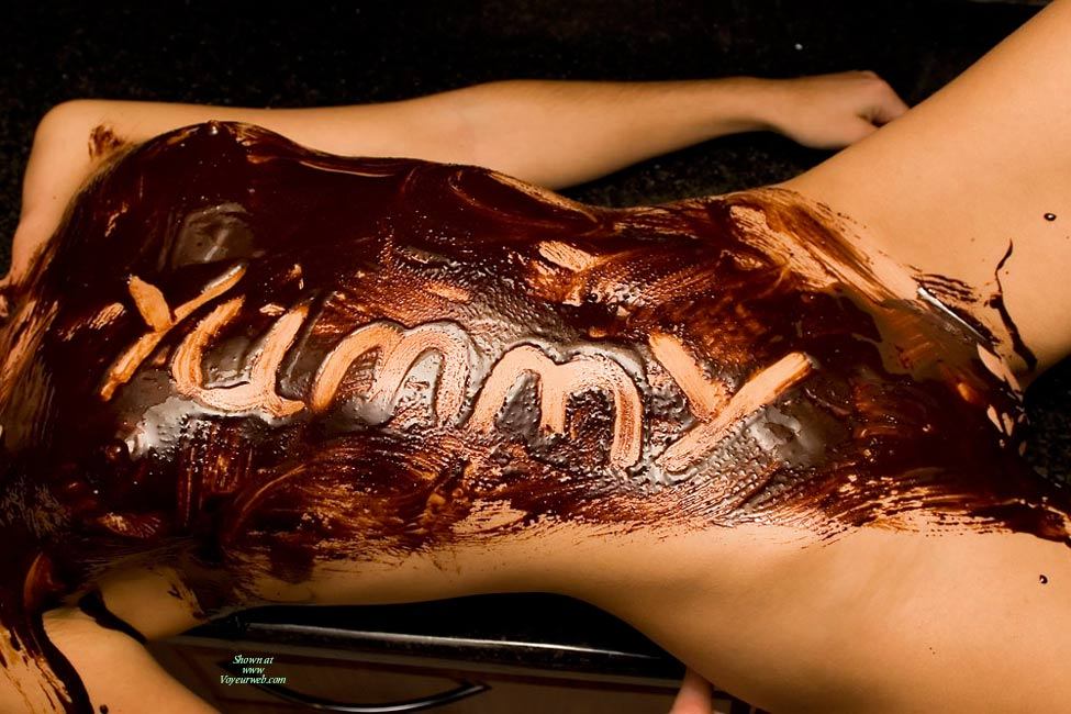 Nude covered in chocolate