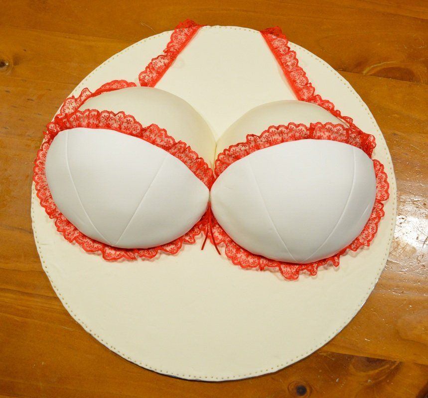 Make a boob shaped cake how