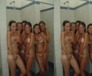 Naked girls in shower rooms