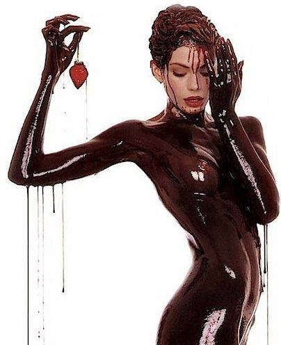 Nude covered in chocolate