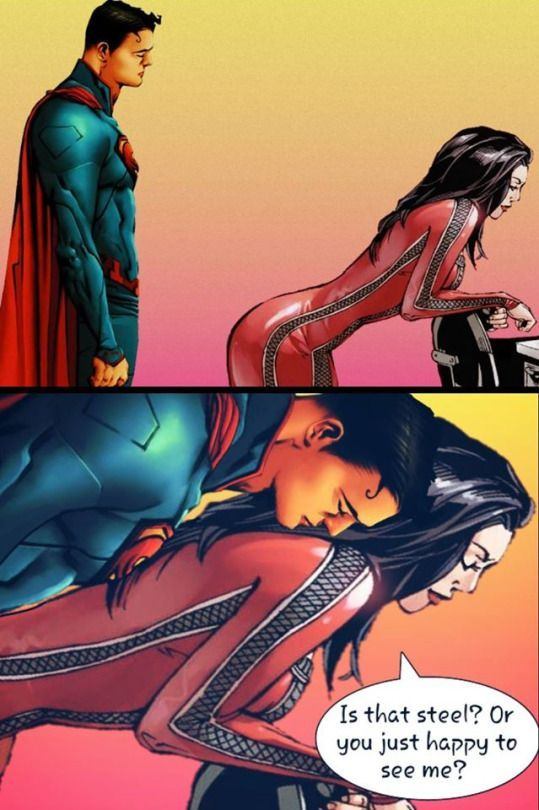 Superman and wonder women naked