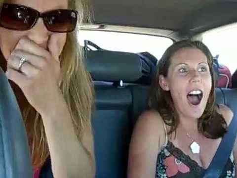 Women pissing in car